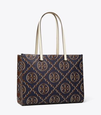 Sac cabas contrasté avec T Monogram en relief