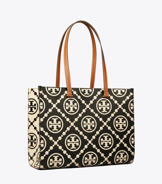 Sac cabas contrasté avec T Monogram en relief Sac cabas contrasté avec T Monogram en relief