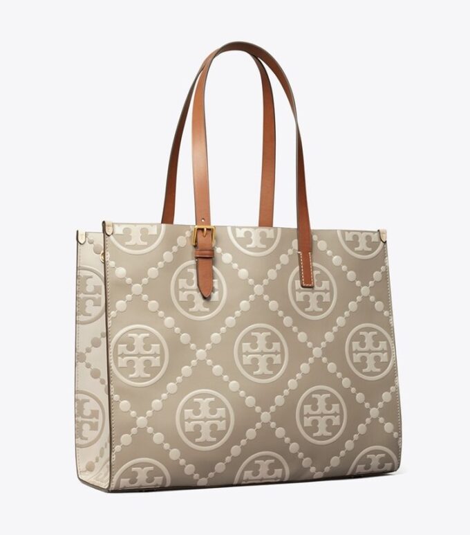 Sac cabas contrasté avec T Monogram en relief Sac cabas contrasté avec T Monogram en relief