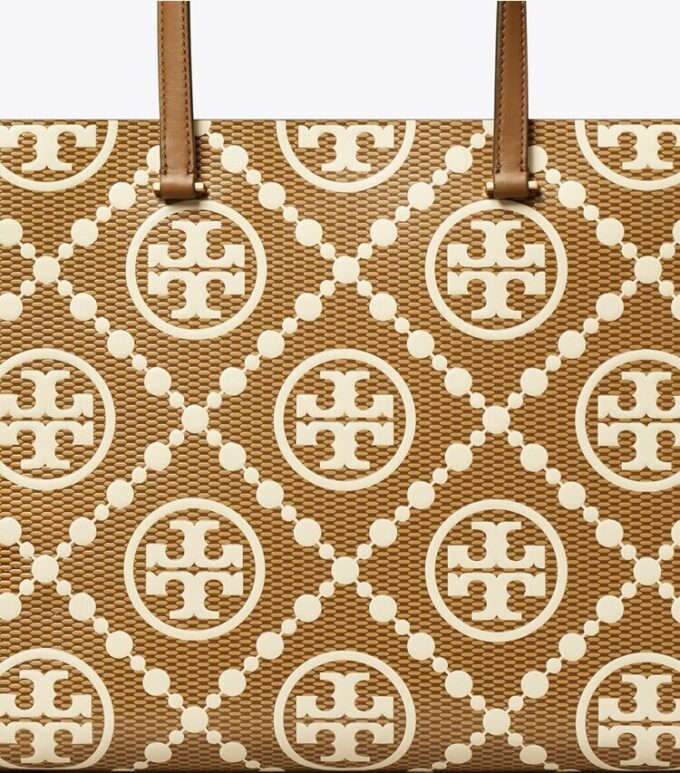 Sac cabas contrasté avec T Monogram en relief Sac cabas contrasté avec T Monogram en relief