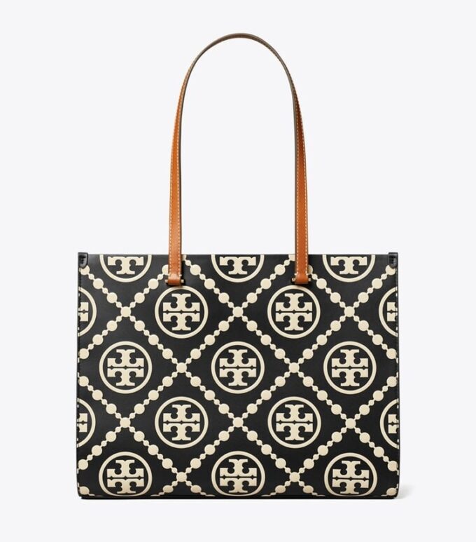 Sac cabas contrasté avec T Monogram en relief Sac cabas contrasté avec T Monogram en relief