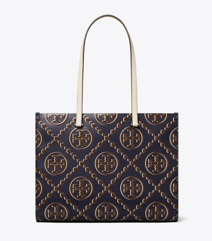 Sac cabas contrasté avec T Monogram en relief Sac cabas contrasté avec T Monogram en relief