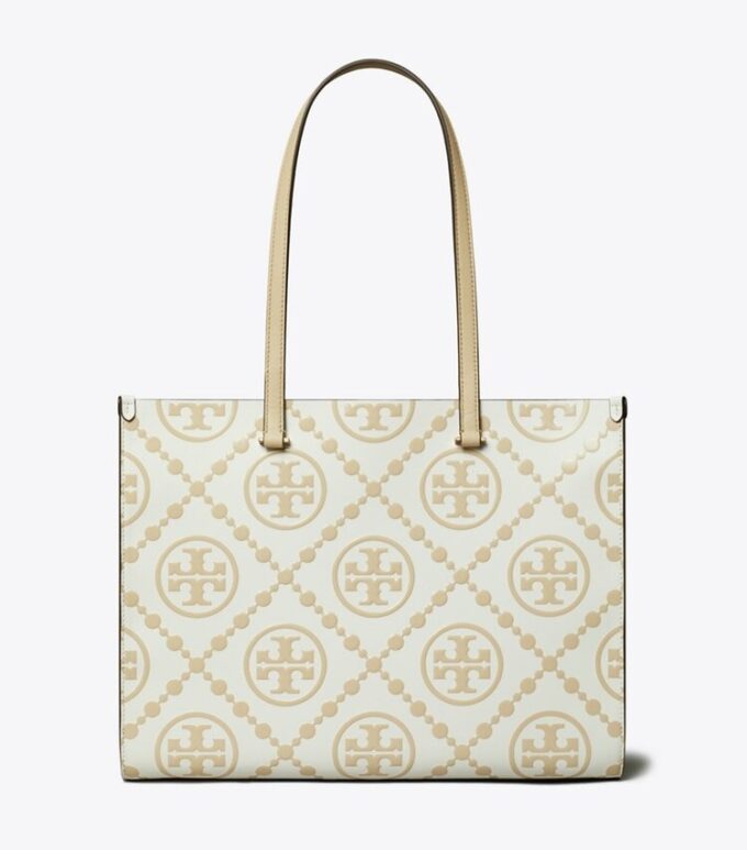 Sac cabas contrasté avec T Monogram en relief Sac cabas contrasté avec T Monogram en relief