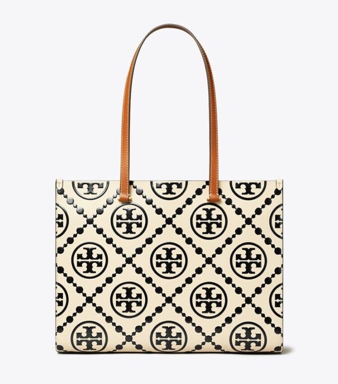Sac cabas contrasté avec T Monogram en relief Sac cabas contrasté avec T Monogram en relief