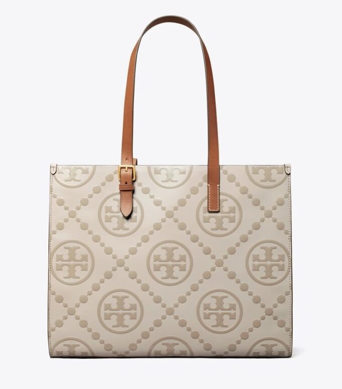 Sac cabas contrasté avec T Monogram en relief Sac cabas contrasté avec T Monogram en relief