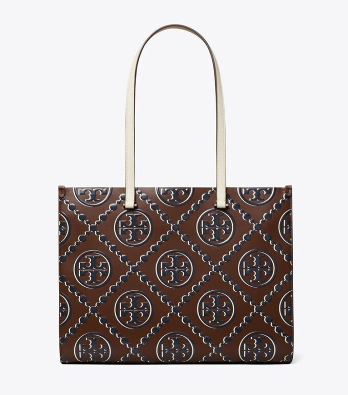Sac cabas contrasté avec T Monogram en relief Sac cabas contrasté avec T Monogram en relief