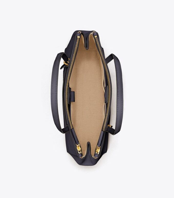 Sac cabas en cuir à double fermeture éclair Sac cabas en cuir à double fermeture éclair