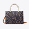 Sac cabas à poignées supérieures en cuir gaufré contrasté T Monogram T Sac cabas à poignées supérieures en cuir gaufré contrasté T Monogram T