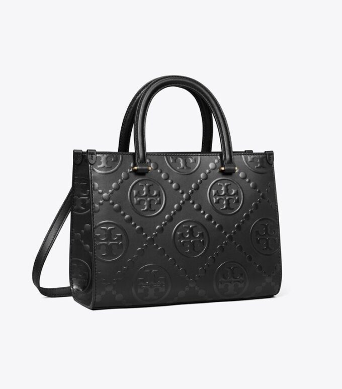 Sac cabas à poignées T Monogram embossé Sac cabas à poignées T Monogram embossé