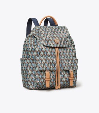 Sac à dos à rabat en nylon imprimé