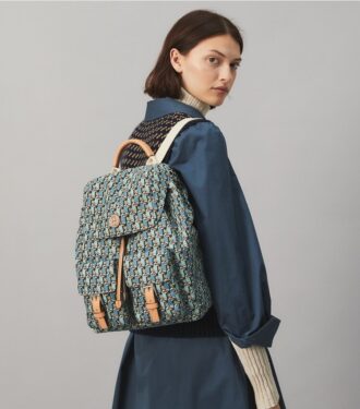 Sac à dos à rabat en nylon imprimé