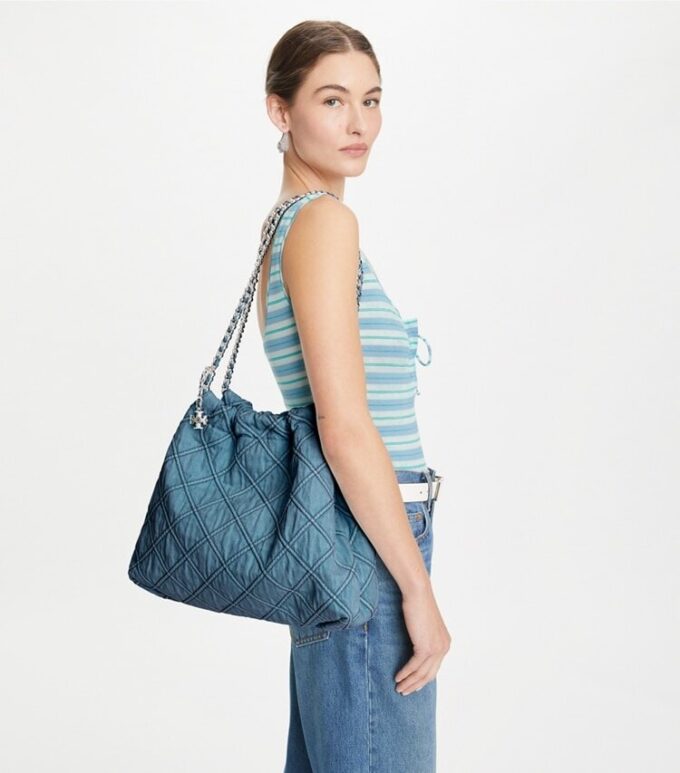 Sac hobo en denim souple Fleming