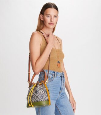 Sac seau color block avec monogramme T Monogram