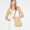 Sac seau en raphia T Monogram Sac seau en raphia T Monogram
