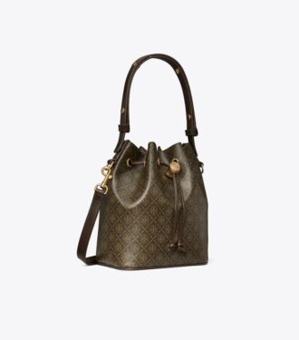 Sac seau en toile enduite T Monogram