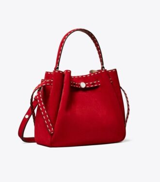 Sac seau Romy en daim avec surpiqûres