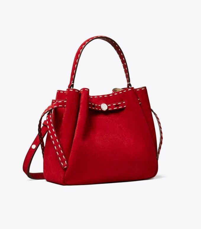 Sac seau Romy en daim avec surpiqûres Sac seau Romy en daim avec surpiqûres