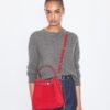 Sac seau Romy en daim avec surpiqûres Sac seau Romy en daim avec surpiqûres