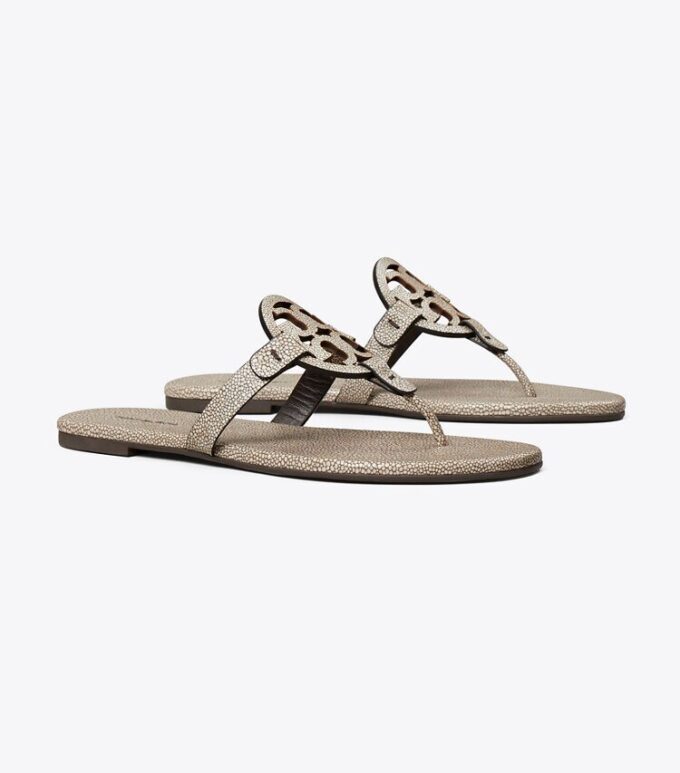 Sandales Miller en cuir gaufré