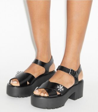 Sandales à talons compensés et à boucle tournante