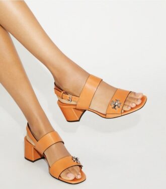 Sandales à talons et fermoir tournant