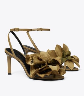 Sandales à talons fleuris