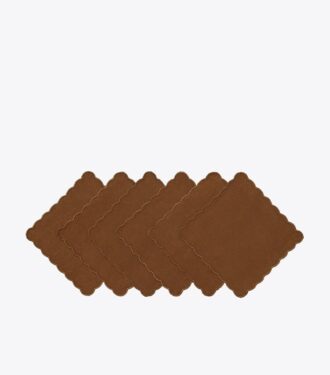 Serviettes de cocktail en lin festonnées, lot de 6