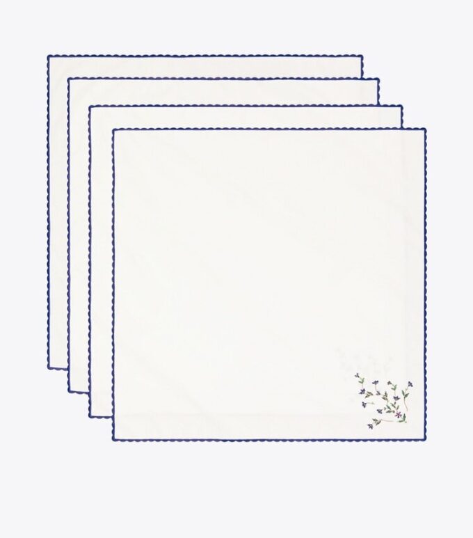 Set de 4 serviettes brodées Jolie Fleur Set de 4 serviettes brodées Jolie Fleur