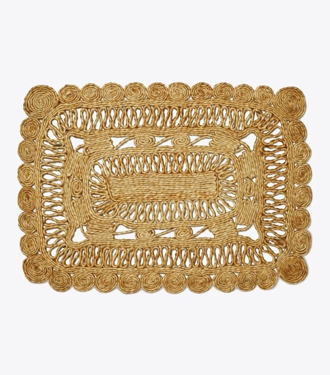 Set de 4 sets de table rectangulaires en jute Set de 4 sets de table rectangulaires en jute