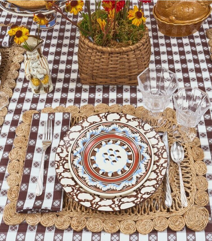 Set de 4 sets de table rectangulaires en jute Set de 4 sets de table rectangulaires en jute