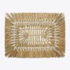 Set de 4 sets de table rectangulaires en raphia Set de 4 sets de table rectangulaires en raphia