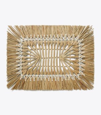Set de 4 sets de table rectangulaires en raphia Set de 4 sets de table rectangulaires en raphia