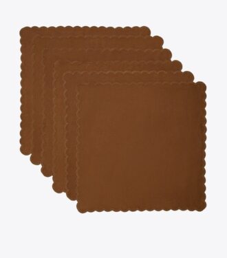 Set de 6 serviettes de table en lin festonnées