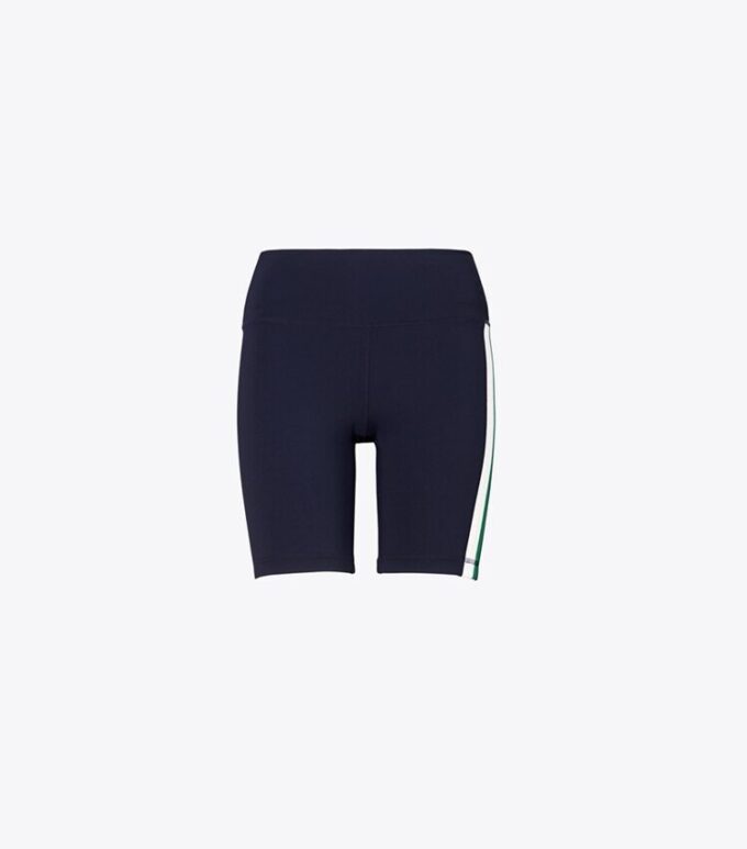 Short de cyclisme taille haute sculptant à compression et bandes latérales Short de cyclisme taille haute sculptant à compression et bandes latérales