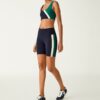 Short de cyclisme taille haute sculptant à compression et bandes latérales Short de cyclisme taille haute sculptant à compression et bandes latérales
