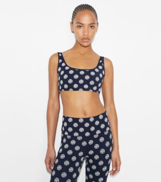 Soutien-gorge à compression et encolure dégagée avec monogramme T Monogram