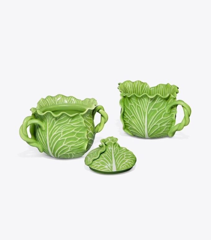 Sucrier et crémier à couvercle Lettuce Ware Sucrier et crémier à couvercle Lettuce Ware