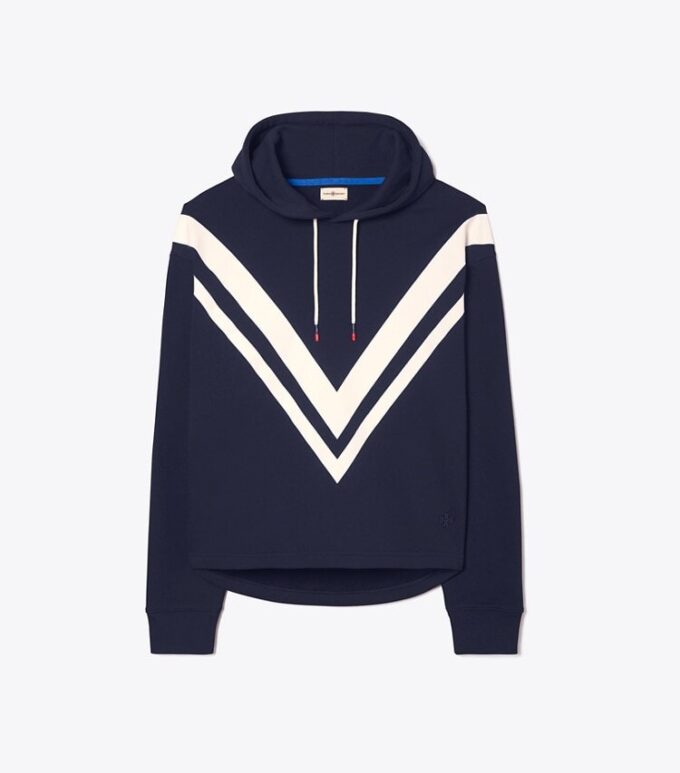 Sweat à capuche en molleton français à motif chevron Sweat à capuche en molleton français à motif chevron