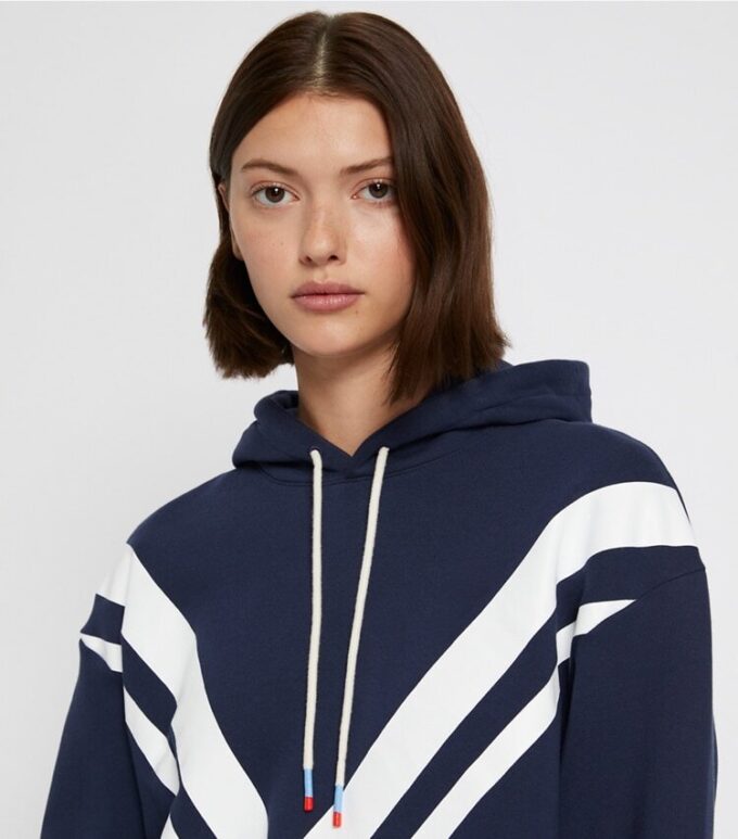 Sweat à capuche en molleton français à motif chevron Sweat à capuche en molleton français à motif chevron