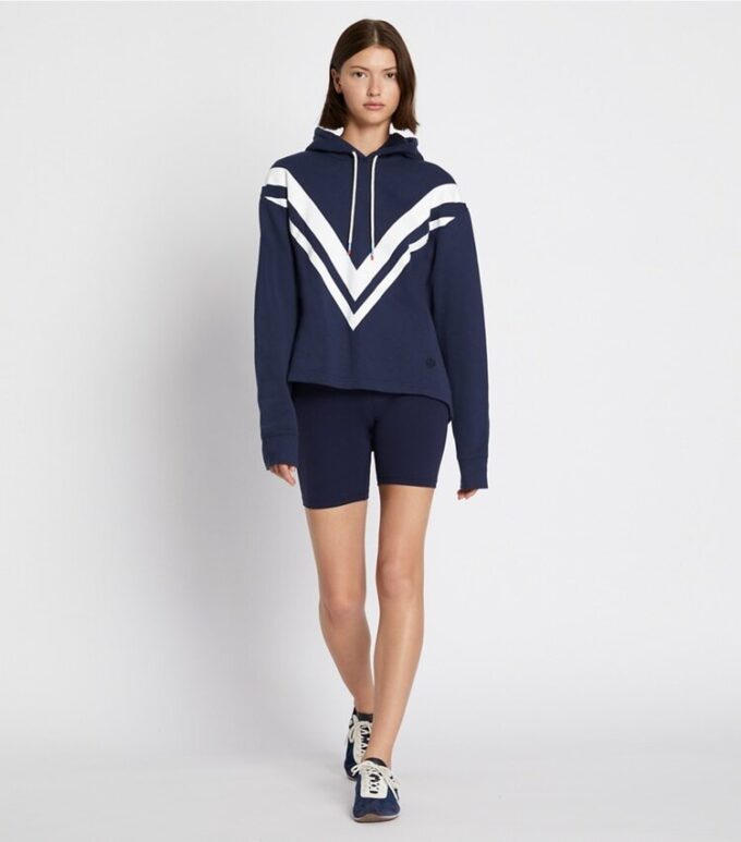 Sweat à capuche en molleton français à motif chevron Sweat à capuche en molleton français à motif chevron