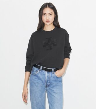Sweat-shirt avec logo en cristal
