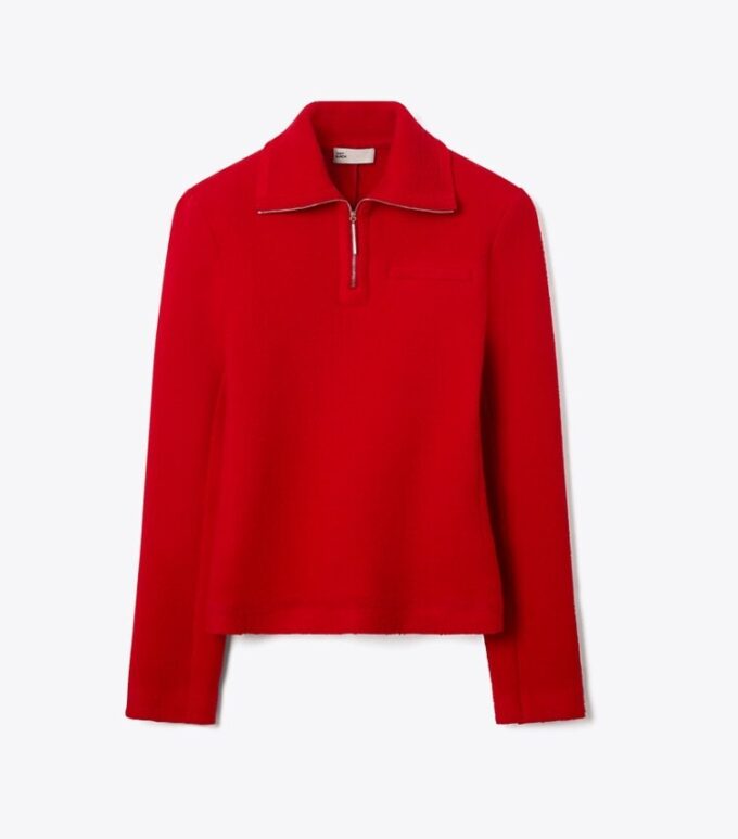 Sweat-shirt en laine à demi-zip Sweat-shirt en laine à demi-zip