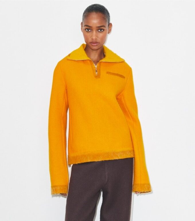 Sweat-shirt en laine à demi-zip Sweat-shirt en laine à demi-zip