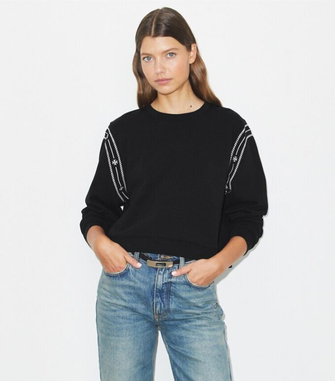 Sweat-shirt en molleton français brodé Sweat-shirt en molleton français brodé