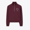 Sweat-shirt en molleton français à cœur et surpiqûres Sweat-shirt en molleton français à cœur et surpiqûres
