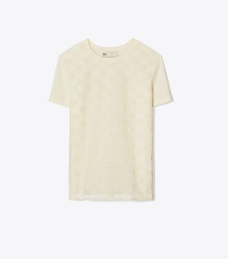 T-shirt en dentelle avec logo