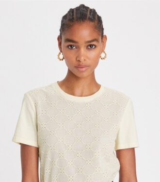 T-shirt en dentelle avec logo
