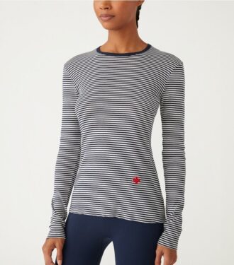 T-shirt à manches longues en tissu léger à rayures