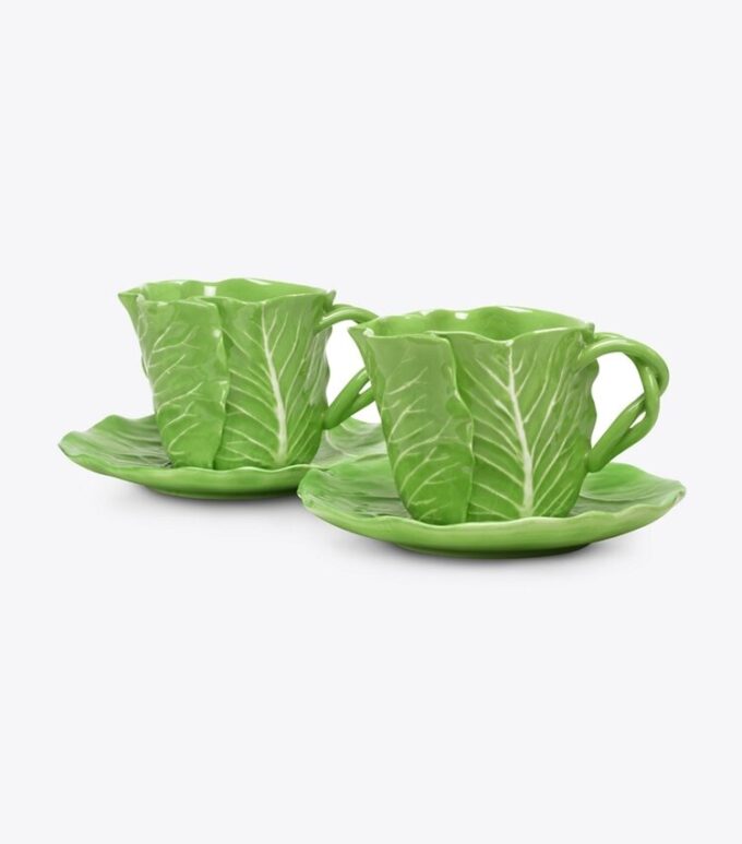 Tasse et soucoupe Lettuce Ware, lot de 2 Tasse et soucoupe Lettuce Ware, lot de 2