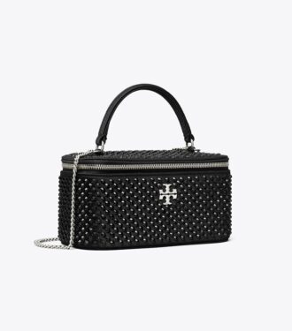 Trousse de toilette en satin embellie Kira